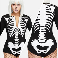 Load image into Gallery viewer, Spooktacular Creations Women Skeleton Costume, Scary Halloween Costumes Woman, Skeleton Bodysuit for Women