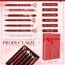 Load image into Gallery viewer, 6 Pcs Fancy Pens for Women, Crystal Diamond Pen for Journaling Pretty Glitter Ballpoint with Box Inspirational Gifts for Women