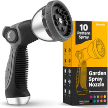 Load image into Gallery viewer, Hose Nozzle Heavy Duty Hose Sprayer With 10 Adjustable Watering Patterns. Thumb Control Design, Comfortable Ergonomic Grip, Garden Hose Nozzle for Watering Plants &amp; Lawns/Fun showers/Cleaning