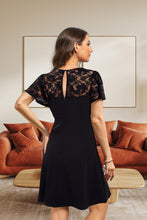 Load image into Gallery viewer, Women&#39;s Cocktail Dresses Crew Neck Short A Line Dress with Lace Sleeves