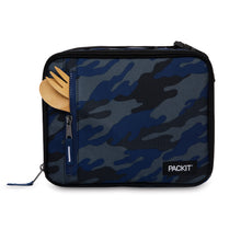 Load image into Gallery viewer, PackIt Freezable Classic Lunch Box, Black, Built with EcoFreeze® Technology, Collapsible, Reusable, Zip Closure With Zip Front Pocket and Buckle Handle, Designed for Fresh Lunches