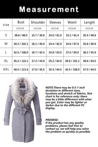 Women Faux Suede Leather Jacket Fall and Winter Fashion Trench Long Cardigan Belted Coat with Detachable Fur Collar