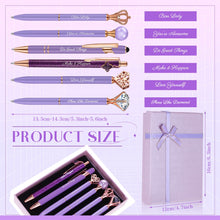 Load image into Gallery viewer, 6 Pcs Fancy Pens for Women, Crystal Diamond Pen for Journaling Pretty Glitter Ballpoint with Box Inspirational Gifts for Women