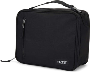 PackIt Freezable Classic Lunch Box, Black, Built with EcoFreeze® Technology, Collapsible, Reusable, Zip Closure With Zip Front Pocket and Buckle Handle, Designed for Fresh Lunches