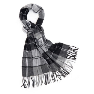 Men's Winter Scarf Warm Long Plaid Classic Tassel Scarf for Women