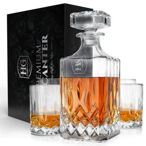 Elegant Design Whiskey Decanter Globe Set for Men with 4 Glasses, The Best Gift For Him, Valentine's Day Gift