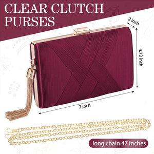 3 Pcs Clutch Purses for Women Handbag Evening Purses Bag for Wedding Vintage Banquet Handbag Earrings Necklace Set