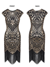 Load image into Gallery viewer, SWEETV Women&#39;s Flapper Dresses 1920s Great Gatsby Dresses Sequin Fringed Roaring 20s Cocktail Dress