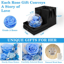 Load image into Gallery viewer, Valentine&#39;s Day Gifts for Her, Preserved Real Flowers Eternal Rose in Glass Dome, Forever Flowers for Delivery