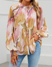 Load image into Gallery viewer, ZESICA Women&#39;s Floral Print Blouse 2024 Long Sleeve Button Down Casual Fall Boho Oversized Tops Shirts