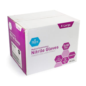 MedPride Powder-Free Nitrile Exam Gloves, Iris Blue, Multiple Choices