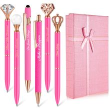 Load image into Gallery viewer, 6 Pcs Fancy Pens for Women, Crystal Diamond Pen for Journaling Pretty Glitter Ballpoint with Box Inspirational Gifts for Women