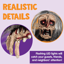 Load image into Gallery viewer, Halloween Zombie Decoration Outdoor, Groundbreaker Zombie Halloween Outside Decor, Zombies Props with Glowing Eyes and Sound for Scary Halloween Graveyard Haunted House Lawn Yard Garden