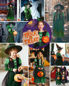 Narecte Halloween Costumes for Girls Halloween Costumes,Witch Costume for Girls Witch Costume,Kids Witch Costume