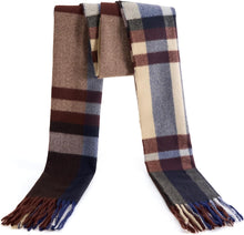 Load image into Gallery viewer, Men&#39;s Winter Scarf Warm Long Plaid Classic Tassel Scarf for Women