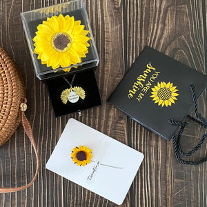 Artificial Sunflower Gifts, You are My Sunshine Necklace with Gift Box