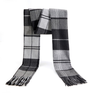 Men's Winter Scarf Warm Long Plaid Classic Tassel Scarf for Women