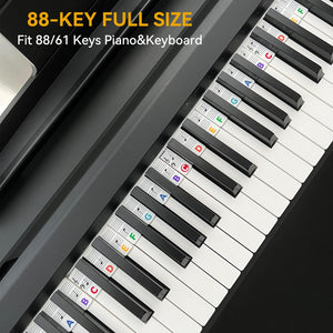 Piano Notes Guide for Beginner, Removable Piano Keyboard Note Labels for Learning, 88-Key Full Size, Made of Silicone, No Need Stickers, Reusable