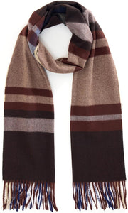 Men's Winter Scarf Warm Long Plaid Classic Tassel Scarf for Women