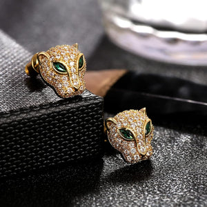 Leopard Stud Earrings for Women 14K Gold Plated Cute Animal Earrings Jewelry