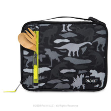 Load image into Gallery viewer, PackIt Freezable Classic Lunch Box, Black, Built with EcoFreeze® Technology, Collapsible, Reusable, Zip Closure With Zip Front Pocket and Buckle Handle, Designed for Fresh Lunches