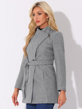 Load image into Gallery viewer, Women&#39;s Classic Stand Collar Long Sleeve Winter Belted Long Coat