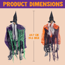 Load image into Gallery viewer, JOYIN 4 Pcs 19.6” Witch Halloween Decorations Outdoor Indoor Halloween Witch Decor Hanging Flying Witch Haunted House Large Cute Witch Lawn Garden Yard