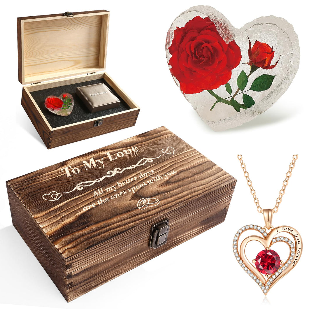 Preserved Red Real Rose Valentines Day Gifts for Her, Romantic Valentines Day Gift in 6 Styles