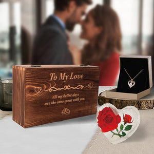 Preserved Red Real Rose Valentines Day Gifts for Her, Romantic Valentines Day Gift in 6 Styles