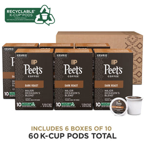 Peet's Coffee, Dark Roast K-Cup Pods for Keurig Brewers - Major Dickason's Blend