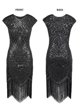 Load image into Gallery viewer, SWEETV Women&#39;s Flapper Dresses 1920s Great Gatsby Dresses Sequin Fringed Roaring 20s Cocktail Dress