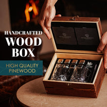 Load image into Gallery viewer, Whiskey Set, Whiskey Glasses, Stainless Chilling Stones, Coasters, Tongs - Whiskey Stones Gift Set for Men