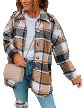 Load image into Gallery viewer, AUTOMET Womens Fall Outfits Fashion Clothes Shackets Flannel Plaid Button Down Long Sleeve Shirts Jackets 2024