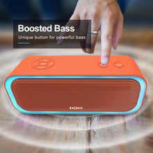 Load image into Gallery viewer, DOSS Bluetooth Speaker, SoundBox Pro Wireless Speaker with 20W Stereo Sound, Active Extra Bass, Bluetooth5.0, IPX6 Waterproof, Wireless Stereo Pairing, Multi-Colors Lights, 20Hrs Playtime