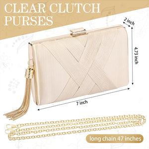 3 Pcs Clutch Purses for Women Handbag Evening Purses Bag for Wedding Vintage Banquet Handbag Earrings Necklace Set