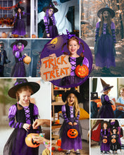 Load image into Gallery viewer, Narecte Halloween Costumes for Girls Halloween Costumes,Witch Costume for Girls Witch Costume,Kids Witch Costume