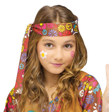 Load image into Gallery viewer, Embrace the groovy spirit of Halloween with our Peace, Love, and Hippie costume! Fun World Girls Costume