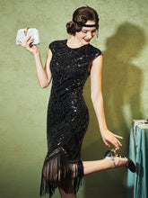 Load image into Gallery viewer, SWEETV Women&#39;s Flapper Dresses 1920s Great Gatsby Dresses Sequin Fringed Roaring 20s Cocktail Dress