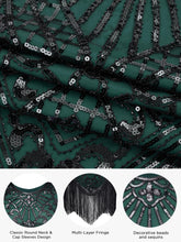 Load image into Gallery viewer, SWEETV Women&#39;s Flapper Dresses 1920s Great Gatsby Dresses Sequin Fringed Roaring 20s Cocktail Dress