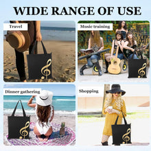 Load image into Gallery viewer, Music Notes Tote Bag,Canvas Music Handbag,Music Bag for Class,Reusable Shopping Bags,Music Gifts for Women