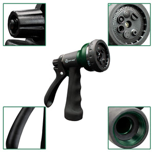 AUTOMAN-Garden-Hose-Nozzle,ABS Water Spray Nozzle with Heavy Duty 7 Adjustable Watering Patterns,Slip Resistant for Plants,Lawn,Washing Cars,Cleaning,Showering Pets & Outdoor Fun.