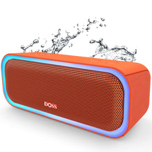 Load image into Gallery viewer, DOSS Bluetooth Speaker, SoundBox Pro Wireless Speaker with 20W Stereo Sound, Active Extra Bass, Bluetooth5.0, IPX6 Waterproof, Wireless Stereo Pairing, Multi-Colors Lights, 20Hrs Playtime