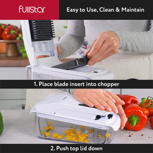 Fullstar Vegetable Chopper - Food Chopper - Onion Chopper - Vegetable Slicer & Spiralizer - Veggie Chopper with Container - Kitchen Gadgets - Home Essentials - Kitchen Accessories