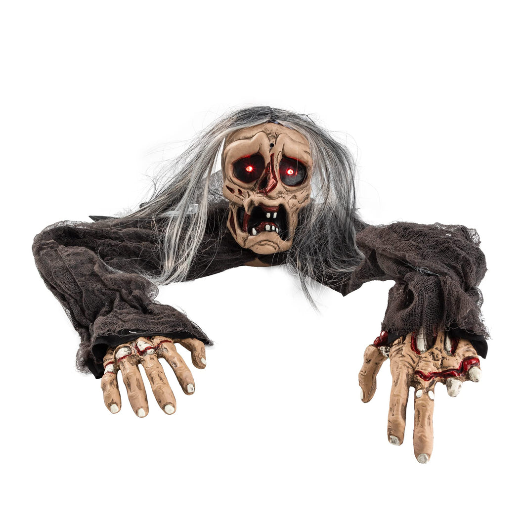 Halloween Zombie Decoration Outdoor, Groundbreaker Zombie Halloween Outside Decor, Zombies Props with Glowing Eyes and Sound for Scary Halloween Graveyard Haunted House Lawn Yard Garden