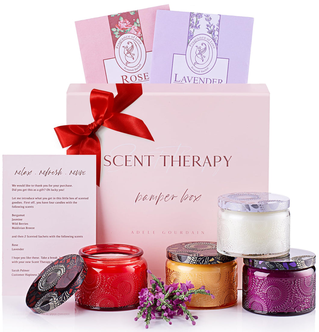 Aromatherapy Candle Gift Set for Women - Scented Candles for Home - Housewarming Candle Set with Scented Sachets