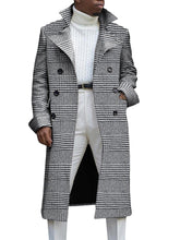 Load image into Gallery viewer, Ebifin Men&#39;s Notch Lapel Double Breasted Long Trench Coat Casual Cotton Blend Peacoat