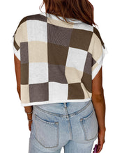 Load image into Gallery viewer, Womens Cap Sleeve Crop Tops Crew Neck Knit Trendy Casual Sweater