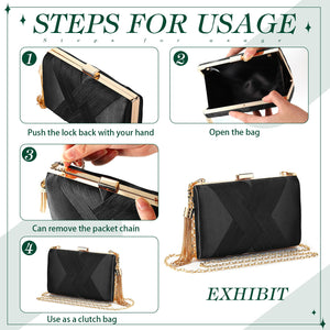 3 Pcs Clutch Purses for Women Handbag Evening Purses Bag for Wedding Vintage Banquet Handbag Earrings Necklace Set