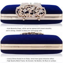 Load image into Gallery viewer, Dexmay Rhinestone Clutch Bag with Crystal Butterfly Clasp Women Evening Handbag Formal Party Purse