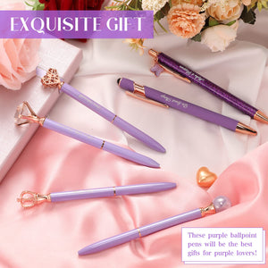 6 Pcs Fancy Pens for Women, Crystal Diamond Pen for Journaling Pretty Glitter Ballpoint with Box Inspirational Gifts for Women